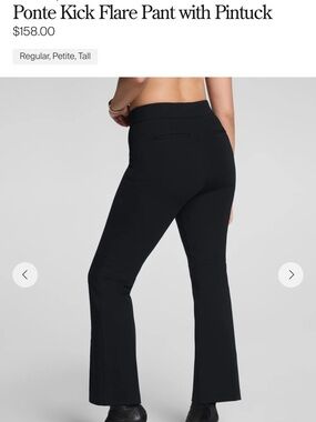 SPANX Black Ponte Pintuck Kick Flare Pants